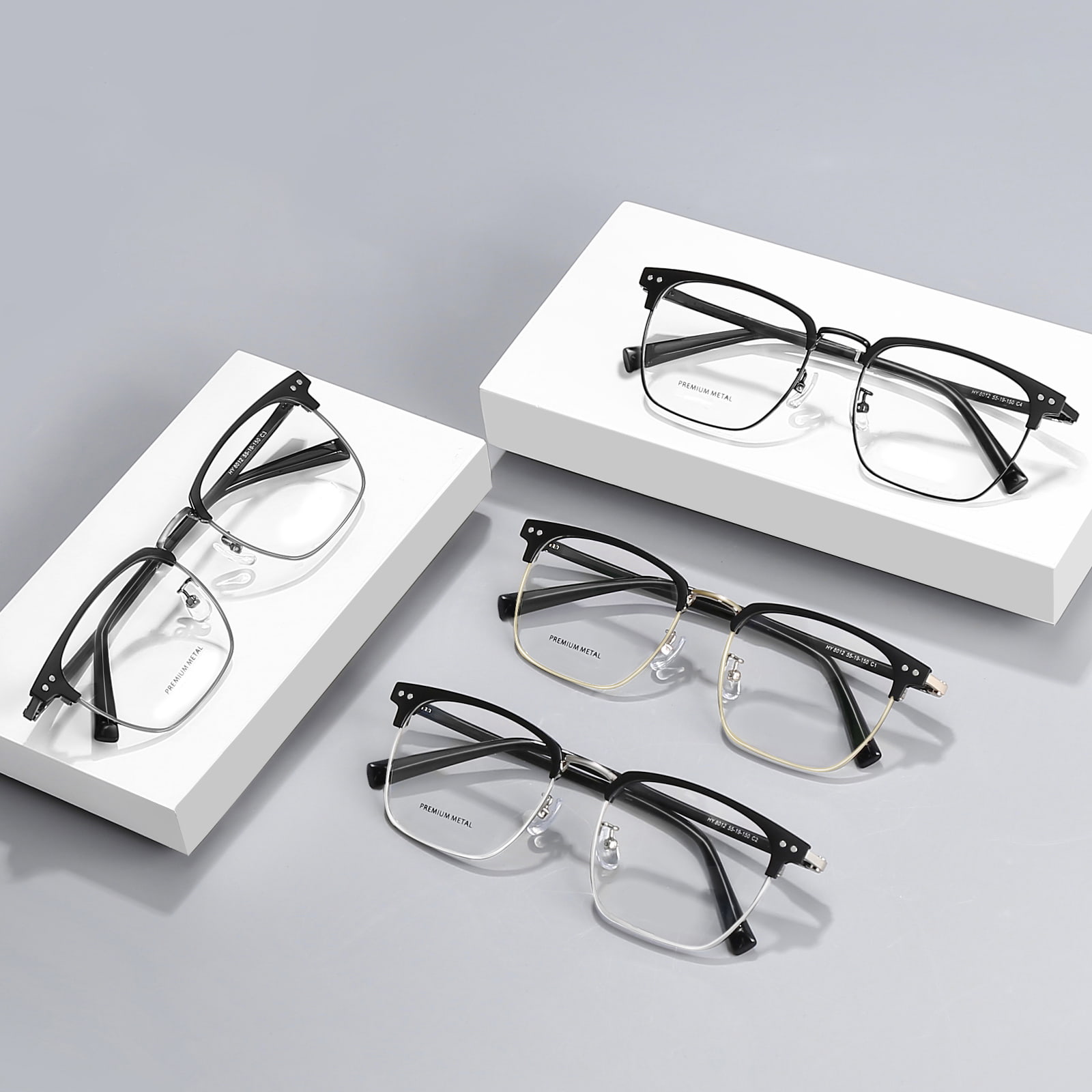 8012 Minimalist Burun Basınçlı Alaşımlı Gözlük