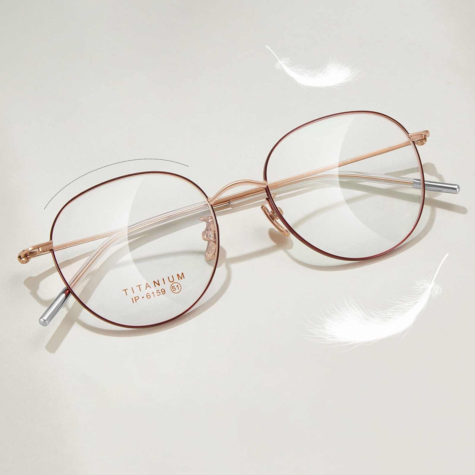 6159 Oval İnce Titanyum Cam