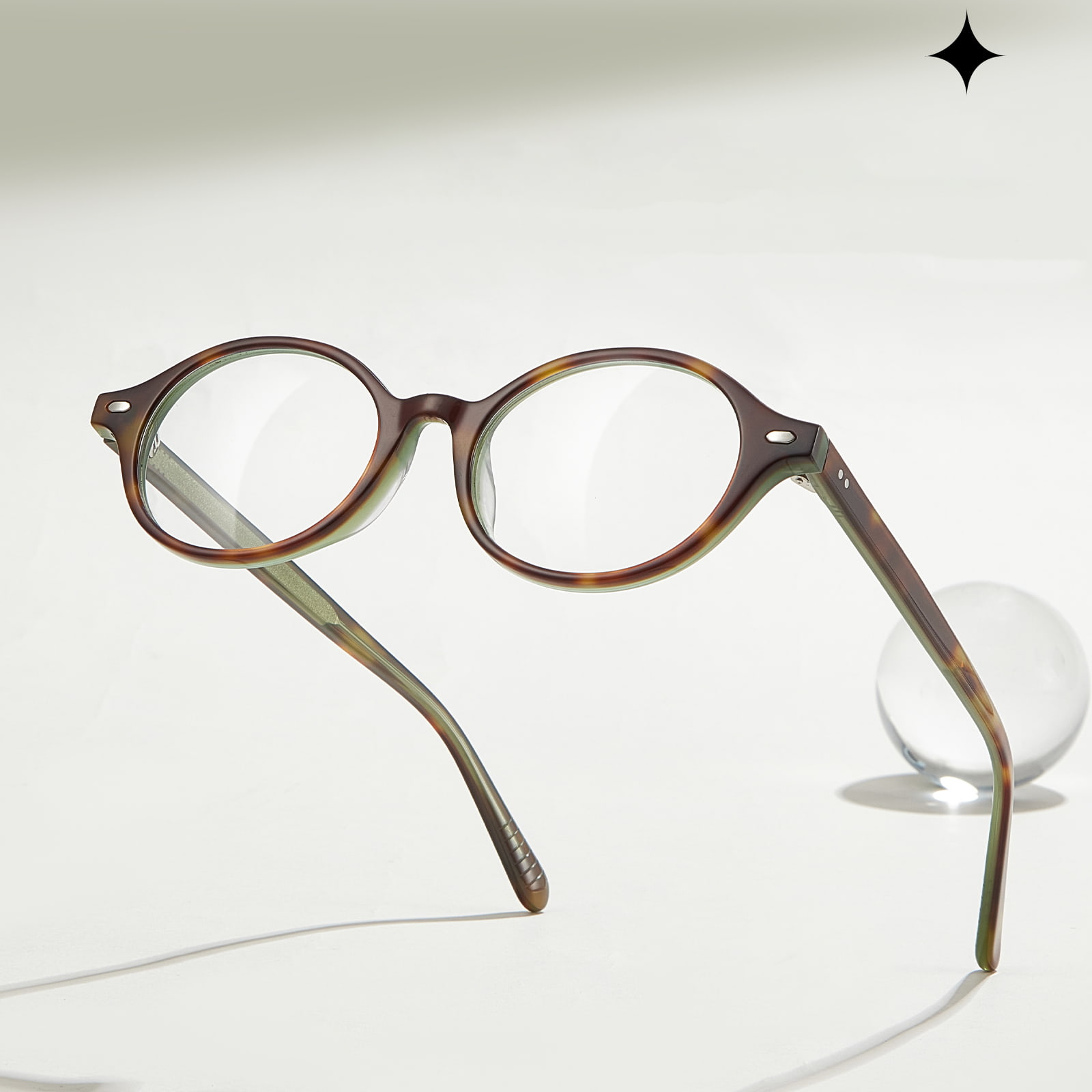BC8046 Oval Basit Hipoalerjenik Asetat Gözlük